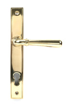 Load image into Gallery viewer, 46529 Polished Brass Newbury Slimline Lever Espag. Lock Set