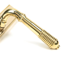 Load image into Gallery viewer, 46545 Polished Brass Reeded Slimline Lever Espag. Lock Set