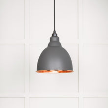 Load image into Gallery viewer, 49500BL Hammered Copper Brindley Pendant in Bluff