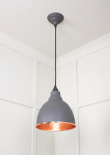 Load image into Gallery viewer, 49500BL Hammered Copper Brindley Pendant in Bluff