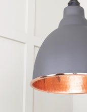 Load image into Gallery viewer, 49500BL Hammered Copper Brindley Pendant in Bluff