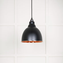 Load image into Gallery viewer, 49500EB Hammered Copper Brindley Pendant in Elan Black