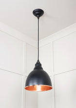 Load image into Gallery viewer, 49500EB Hammered Copper Brindley Pendant in Elan Black