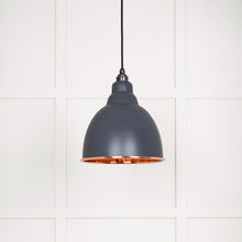 Load image into Gallery viewer, 49500SL Hammered Copper Brindley Pendant in Slate