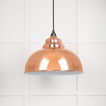 Load image into Gallery viewer, 49508 White Gloss Harborne Pendant in Copper