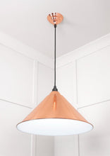 Load image into Gallery viewer, 49510 White Gloss Hockley Pendant in Copper