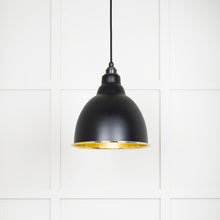 Load image into Gallery viewer, 49517EB Hammered Brass Brindley Pendant in Elan Black