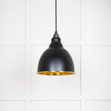 Load image into Gallery viewer, 49517EB Hammered Brass Brindley Pendant in Elan Black