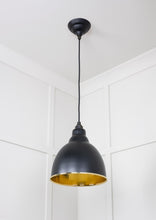 Load image into Gallery viewer, 49517EB Hammered Brass Brindley Pendant in Elan Black