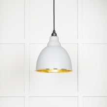 Load image into Gallery viewer, 49517F Hammered Brass Brindley Pendant in Flock