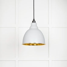 Load image into Gallery viewer, 49517F Hammered Brass Brindley Pendant in Flock