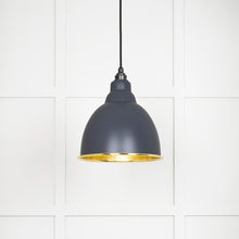 Load image into Gallery viewer, 49517SL Hammered Brass Brindley Pendant in Slate
