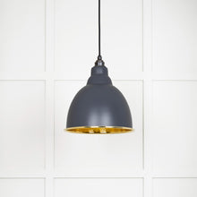 Load image into Gallery viewer, 49517SL Hammered Brass Brindley Pendant in Slate