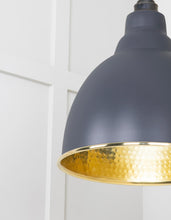Load image into Gallery viewer, 49517SL Hammered Brass Brindley Pendant in Slate