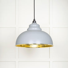 Load image into Gallery viewer, 49521BI Hammered Brass Harborne Pendant in Birch