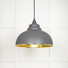 Load image into Gallery viewer, 49521BL Hammered Brass Harborne Pendant in Bluff