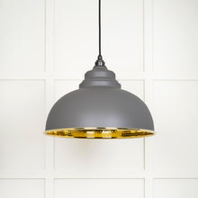 Load image into Gallery viewer, 49521BL Hammered Brass Harborne Pendant in Bluff