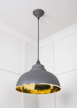 Load image into Gallery viewer, 49521BL Hammered Brass Harborne Pendant in Bluff