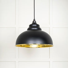 Load image into Gallery viewer, 49521EB Hammered Brass Harborne Pendant in Elan Black