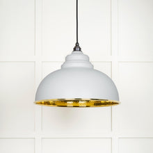 Load image into Gallery viewer, 49521F Hammered Brass Harborne Pendant in Flock