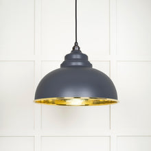 Load image into Gallery viewer, 49521SL Hammered Brass Harborne Pendant in Slate