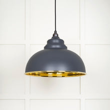 Load image into Gallery viewer, 49521SL Hammered Brass Harborne Pendant in Slate