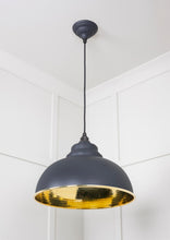 Load image into Gallery viewer, 49521SL Hammered Brass Harborne Pendant in Slate