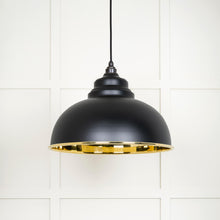 Load image into Gallery viewer, 49522EB Smooth Brass Harborne Pendant in Elan Black