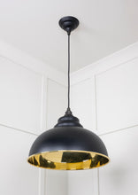 Load image into Gallery viewer, 49522EB Smooth Brass Harborne Pendant in Elan Black