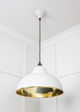 Load image into Gallery viewer, 49522F Smooth Brass Harborne Pendant in Flock