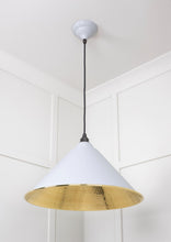 Load image into Gallery viewer, 49523BI Hammered Brass Hockley Pendant in Birch