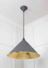 Load image into Gallery viewer, 49523BL Hammered Brass Hockley Pendant in Bluff