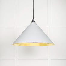 Load image into Gallery viewer, 49523F Hammered Brass Hockley Pendant in Flock