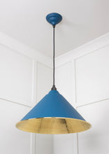 Load image into Gallery viewer, 49523U Hammered Brass Hockley Pendant in Upstream