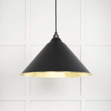 Load image into Gallery viewer, 49524EB Smooth Brass Hockley Pendant in Elan Black
