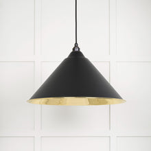 Load image into Gallery viewer, 49524EB Smooth Brass Hockley Pendant in Elan Black