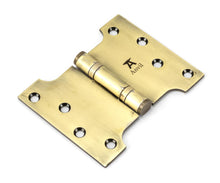 Load image into Gallery viewer, 49552 Aged Brass 4" x 3" x 5" Parliament Hinge (pair) ss