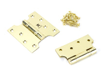 Load image into Gallery viewer, 49554 Polished Brass 4" x 2" x 4" Parliament Hinge (pair) ss