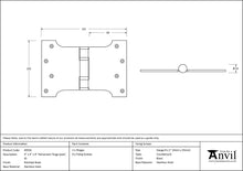 Load image into Gallery viewer, 49556 Polished Brass 4" x 4" x 6" Parliament Hinge (pair) ss