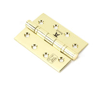 Load image into Gallery viewer, 49573 Polished Brass 4" Ball Bearing Butt Hinge (pair) ss