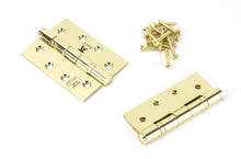 Load image into Gallery viewer, 49573 Polished Brass 4" Ball Bearing Butt Hinge (pair) ss