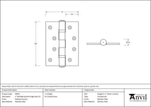 Load image into Gallery viewer, 49576 Polished Chrome 4" Ball Bearing Butt Hinge (pair) ss