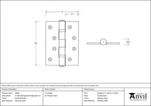 Load image into Gallery viewer, 49582 Polished Nickel 4" Ball Bearing Butt Hinge (pair) ss