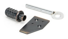 Load image into Gallery viewer, 49916 Aged Bronze Key-Flush Sash Stop
