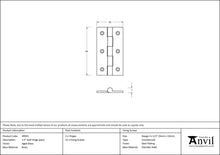 Load image into Gallery viewer, 49925 Aged Brass 2.5" Butt Hinge (pair)