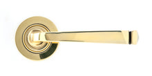 Load image into Gallery viewer, 49945 Aged Brass Avon Round Lever on Rose Set (Plain) - Unsprung