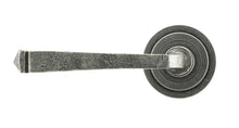 Load image into Gallery viewer, 49966 Pewter Avon Round Lever on Rose Set (Art Deco) - Unsprung