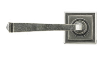 Load image into Gallery viewer, 49968 Pewter Avon Round Lever on Rose Set (Square) - Unsprung