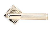 Load image into Gallery viewer, 50004 Polished Nickel Brompton Lever on Rose Set (Square) - Unsprung