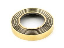 Load image into Gallery viewer, 50019 Aged Brass Newbury Lever on Rose Set (Beehive) - Unsprung